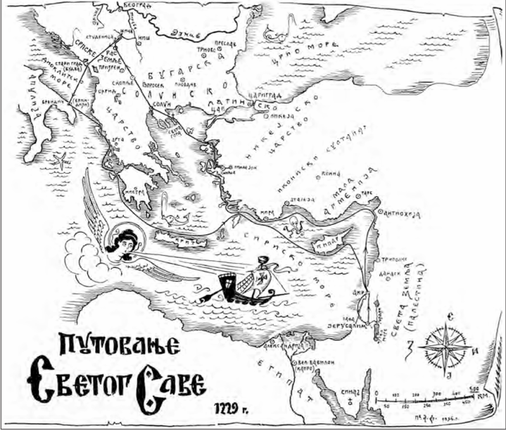 Итинерар првог ходочашћа Светог Саве